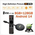 TV98 ATV X8 TV Stick 4G 5G Dual Wifi HD 8K 4K Android 14 H.265 BT 5.0 8GB 128GB Allwinner H313 quad-core Telecomando vocale Smart iptv