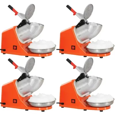 4 PCS Electric Ice Crusher Machine Shaver Shaved Ice Snow Cone at Home 143lbs