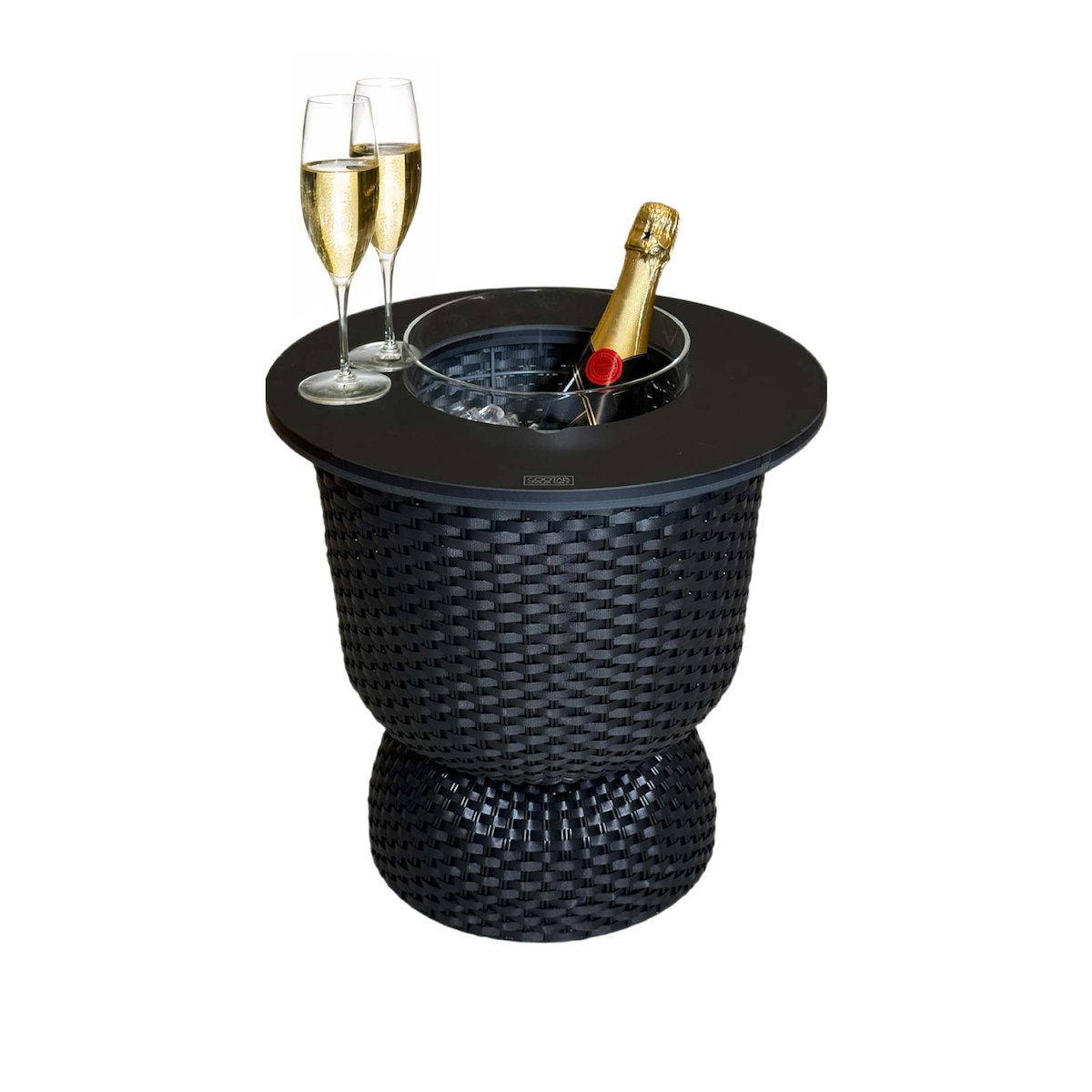 COOTAB Cooler Table PARIS 3-in-1 Loungetisch mit Acryl-Kühler - Schwarz Image