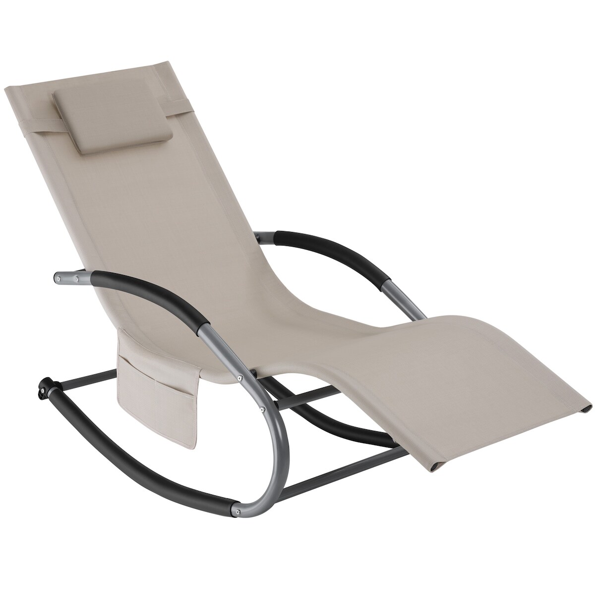 tectake Gartenliege Taya, ergonomisch, Schwingfunktion - pro Stück beige Image