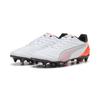 Fußballschuh PUMA "KING PRO MxSG Fußballschuhe Erwachsene", Gr. 41, weiß silber glowing rot metallic, Obermaterial: Synthetik; Futter: Textil, Synthetik; Innensohle: Textil; Laufsohle: Synthetik, Schuhe