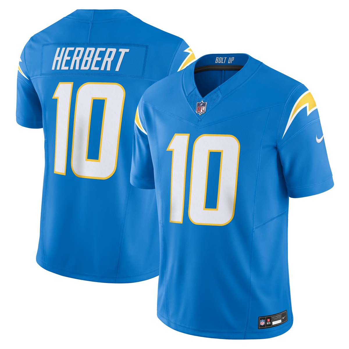 Footballtrikot NIKE "Nike Trikot Los Angeles Chargers NFL Limited Jersey Herbert 10", Herren, Gr. XL, blau (mehrfarbig), 100% Polyester, Trikots