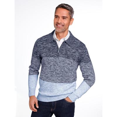 Polokragenpullover CLASSIC "Pullover", Herren, Gr. 56, blau (marine, eisblau, gemustert), 100% Polyacryl, gemustert, mehrfarbig, gestreift, Langarm, Pullover Image