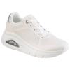 Sneaker SKECHERS "UNO ICON", Damen, Gr. 38, weiß, Leder, sportlich, Schuhe, Schnürschuh, Freizeitschuh mit Metallic Elementen