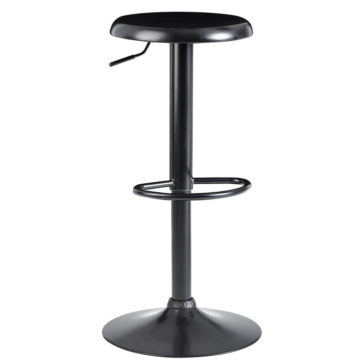KADIMA DESIGN Barhocker Schwarz Hocker ohne Lehne 58 - 79 cm Barstuhl, Küchenhocker Metall 100kg, Design Tresenhocker Drehbar Image