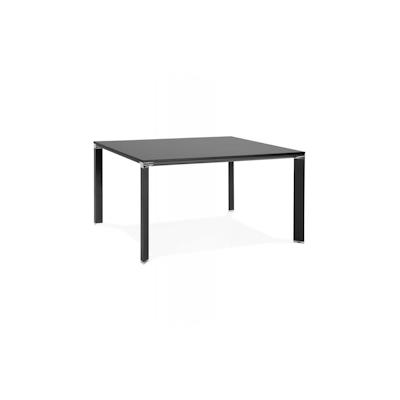 Quadratischer Besprechungstisch | Bürobank aus Holz mit Metallgestell | Konferenztisch für bis zu 8 Personen | Modernes Design | Kadima Design Image