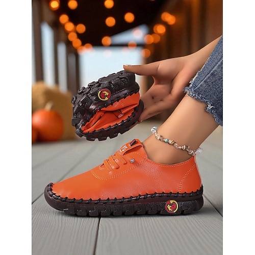 Rote Loafer aus weichem Kunstleder für Damen – flexible Slipper zum Hineinschlüpfen und für Freizeitausflüge, Reisen und Wochenend-Einkäufe Image