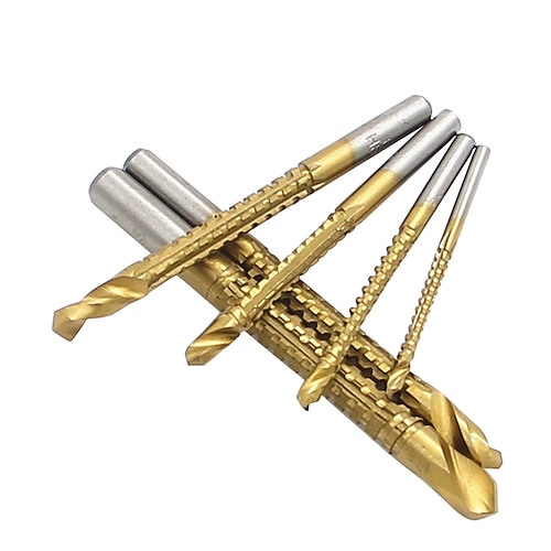 6 elektrische Bohrer, titanbeschichtete HSS-Bohrer, Sägebits für Metallfräser zum Holzschlitzen 3/4/5/6/6,5/8 mm Image