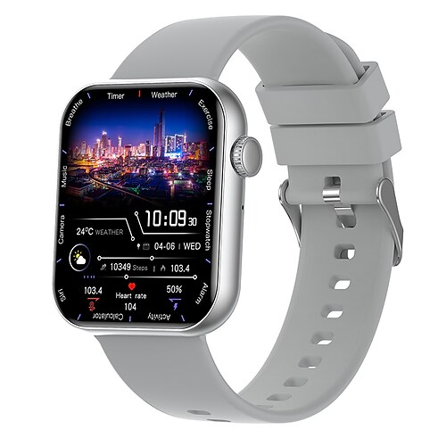 iMosi HW92 Smartwatch 1.9 Zoll Smartwatch Fitnessuhr Bluetooth Schrittzähler Anruferinnerung Schlaf-Tracker Kompatibel mit Android iOS Damen Herren Freisprechanrufe Wasserdicht Mediensteuerung IP 67 Image
