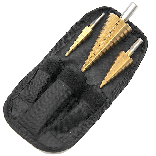 4241 Stufenbohrer 4-32 mm 4-20 mm 4-12 mm Perforator hss titanbeschichtet gerade Nut neu Image