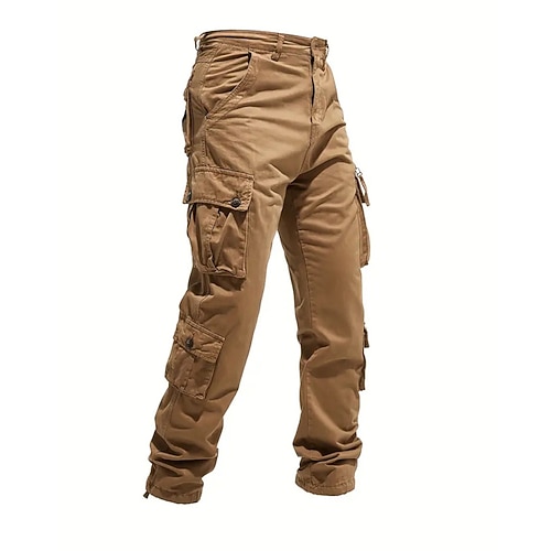 Herren Cargo-Hosen Hose Knöpfe Mehrere Taschen Einfach tragbar Outdoor Täglich Campen und Wandern Mode Klassisch Schwarz Gelb Image