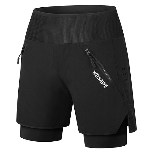 WOSAWE Damen Radsport-Radhose: Fahrradhose Fahrradhose Fahhrad Shorts Gepolsterte Shorts / Chamois Bequeme Passform Mountainbike MTB Straßenradsport Sport Frontreißverschluss Reflektierende Streifen Image