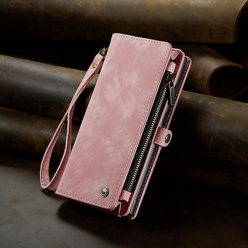 Handy Hülle Handyhüllen Für Samsung Galaxy S22 S21 Ultra Plus S20 A56 A36 A16 A55 5G A35 5G A25 A15 Brieftaschenhülle Reisverschluss Ständer Stoßfest PU-Leder Image