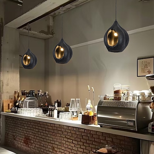 Hängeleuchte aus Polystyrol, Vintage Country, 1-flammig, LED, Höhe 48 cm, warmweißes Licht, E26 E27, verstellbare Kette Image