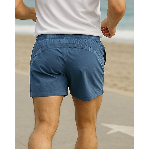 Herren Laufshorts Trainingsshorts Kordelzug Tasche Unterteile Fitnessstudio Athleisure Trainieren Sommer Schnelltrocknend Atmungsaktiv Fitnesstraining Outdoor sportlich Normale Passform Image