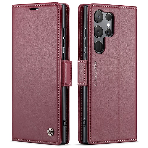 Handy Hülle Handyhüllen Für Samsung Galaxy S22 S21 Ultra Plus S20 A56 A36 A16 A06 A55 5G A35 5G A25 Brieftaschenhülle Flip-Cover Magnetisch Vollschutz Ständer PU-Leder Image