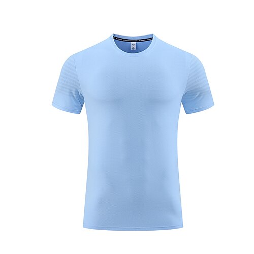 Herren Performance-Shirt Sport-T-Shirt Kurzarm Rundhalsausschnitt Oberteil Außen Schnelltrocknend Schweißableitend Geruchsneutralisierend Atmungsaktiv Sommer Polyester Schwarz Weiß Blau Tennis Image