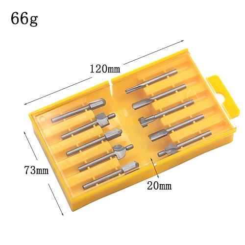 10-teiliges Fräser-Set 1/8 Zoll 3 mm Mini-Schaft-Schnellarbeitsstahl-Bohrer-Dateien drehbar für Holzschneidwerkzeuge Image