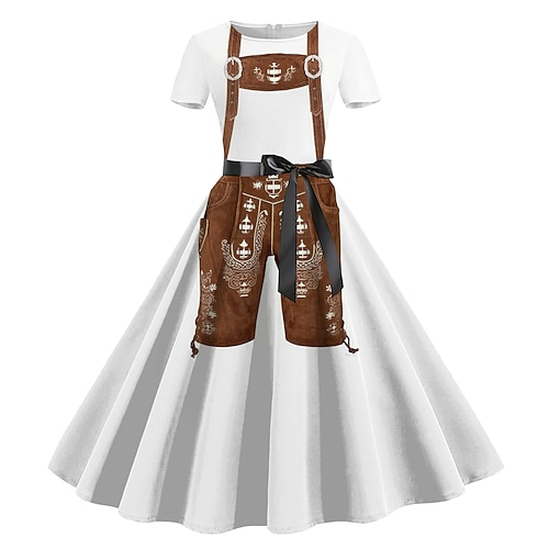 Kleid Bayerisch München Deutsch alpin Grafik für Damen Erwachsene 3D-Druck für Karneval Oktoberfestbier Party Image