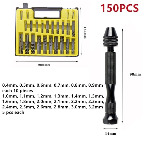 1 satz mini spiralbohrer micro handbohrer schlüsselloses bohrfutter reibahle handspiralbohrer spannspiralbohrer 10/20/25/30/150 stücke Image