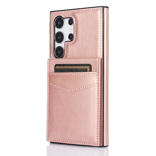 Handy Hülle Handyhüllen Für Samsung Galaxy S25 S25 Edge S24 S23 S22 Plus Ultra S23 FE A55 5G A15 A14 A54 Brieftaschenhülle Ständer Kartenfach Stoßfest Retro TPU PU-Leder Image