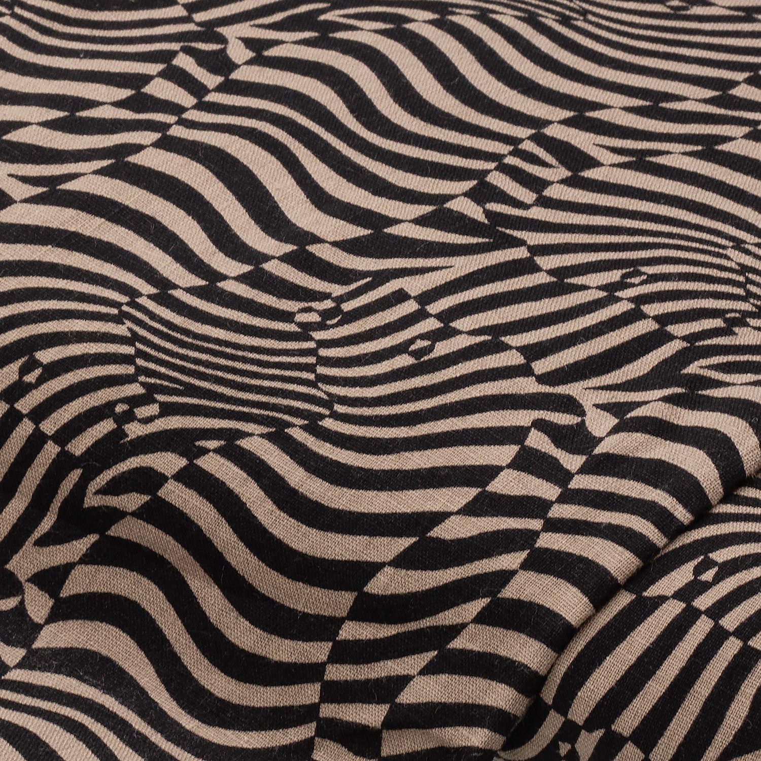 Leinenstoff Zebra, braun/schwarz