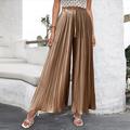 Femmes Jambe large Chinos Occasionnel Longueur complète Naturel Uni Plissé in in france they say Pontalon wide leg Confortable Respirabilité Décontracté Quotidien Noir Rose Vert clair Bleu Printemps