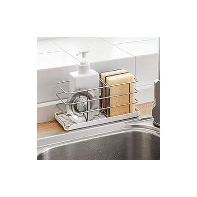 Schwammhalter aus Edelstahl 304, multifunktionaler Küchenspüle-Organizer, Abtropfschale, Image