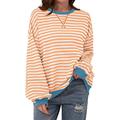 Blouse Femme Boutonné Graphique Rayé Vintage Tropical Élégante Manches Longues Col Ras Du Cou Tops Quotidiens Imprimé Bleu Fuchsia Orange Vert Été Printemps Automne