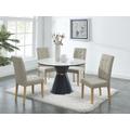 Lotto di 2 Sedie in Tessuto e gambe Legno - Beige - VILLOSA