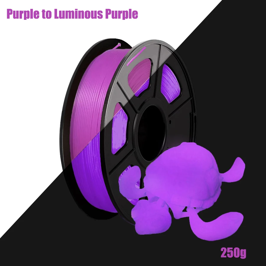 3D-Drucker-Filament-Bundle, im Dunkeln leuchtendes Filament, PLA-Filament 1,75 mm, Maßgenauigkeit +/- 0,03 mm, 250 g, 1 Spule Image