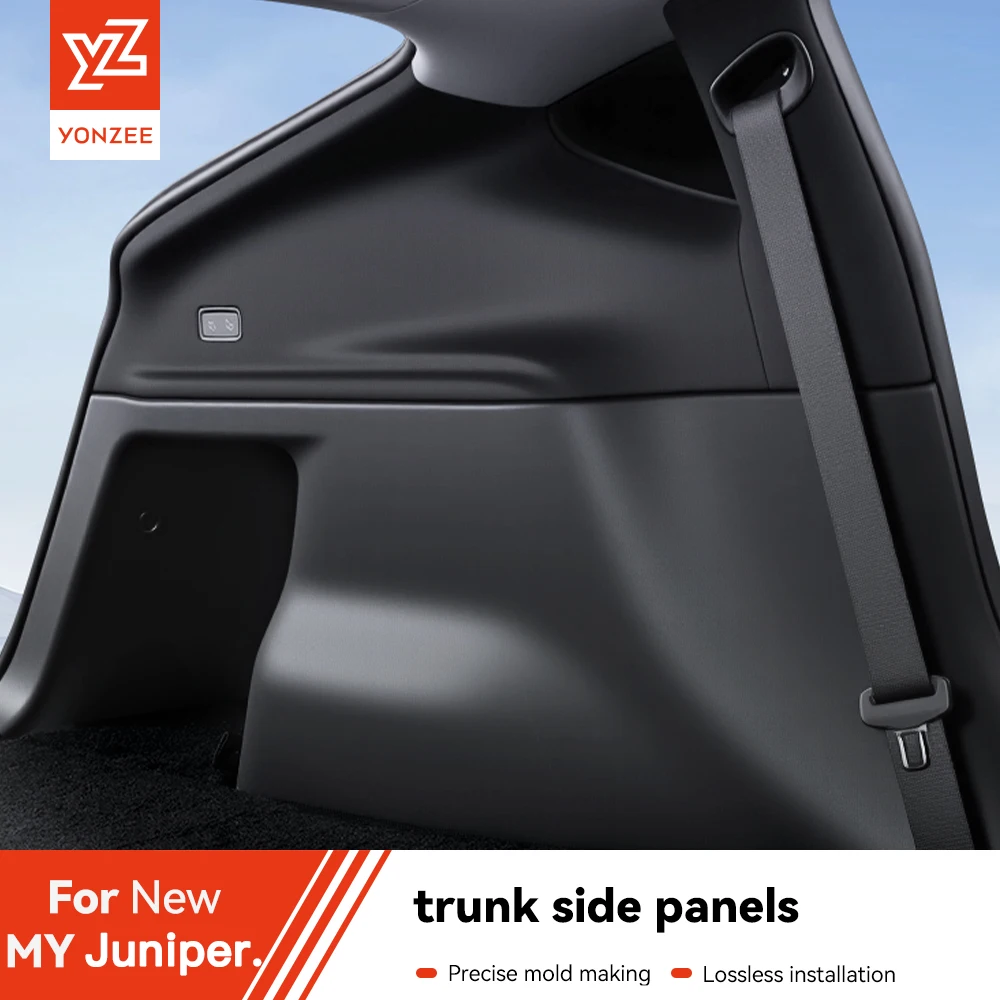 YZ für Tesla Model Y Juniper 2026 Heckklappen-Seitenschutz Anti-Kick-Pad TPE Vollständiger Schutzkit Auto Anti-Schmutz-Pad Zubehör Image