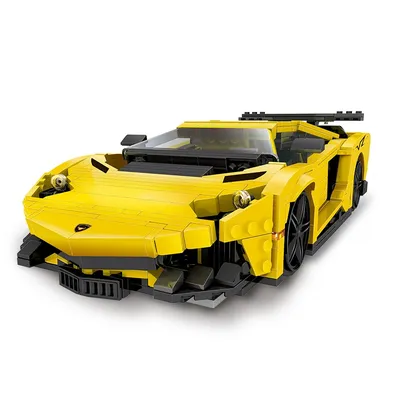 XingBao High-Tech-Blöcke, Rennwagen, 834 Stück, gelbes Auto, Lamborghi-Steine, Bausteine mit Figurenblöcken, Fahrzeug Image