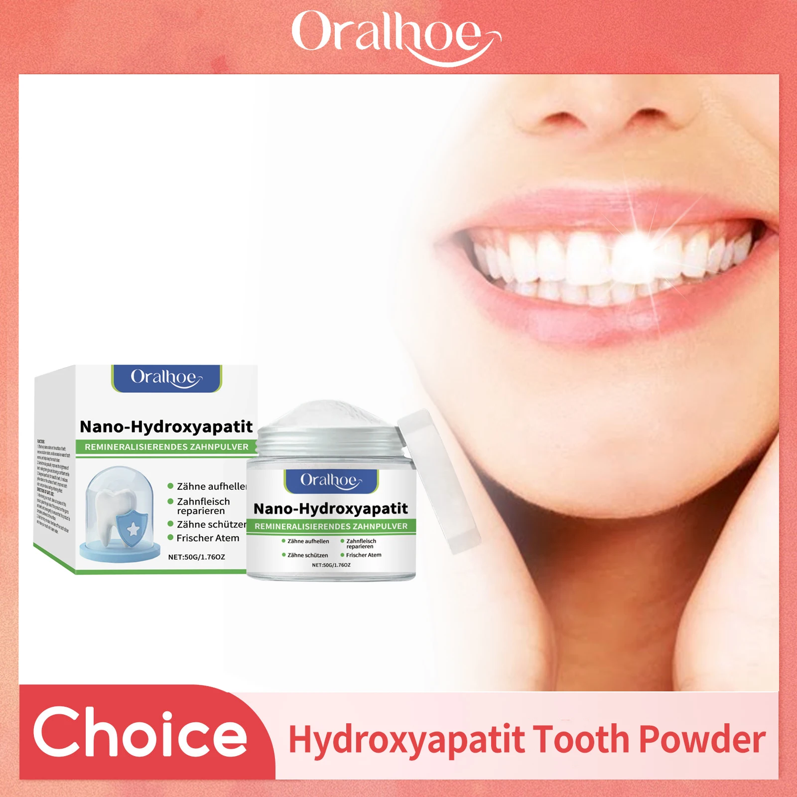 Hydroxyapatite Zähne Pulver Zahnstein Entferner Entfernen Fleck Oral Sauber Verbessern Mundgeruch Zahnfleisch Reparatur Aufhellung Zahnpflege Image