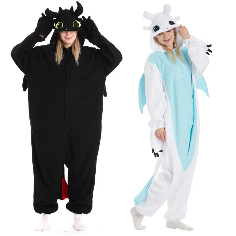 Kigurumi Unisex Erwachsene Drachenzähmen leicht gemacht Zahnlose Onesies Tierpyjamas Halloween Pyjama Party für Damen Herren Overall Image