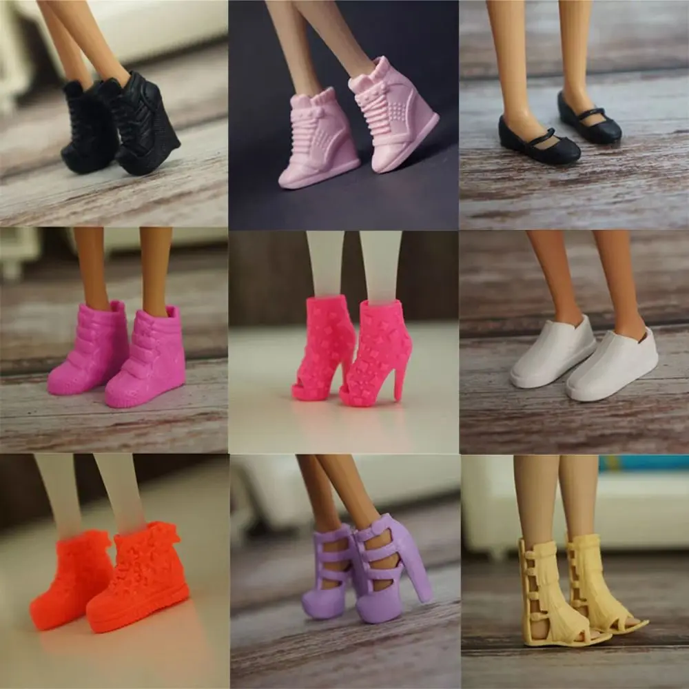 1 Paar Mode weibliche Puppen stiefel 30cm Puppen schuhe passen für 2.2 ~ 2,4 cm Länge Fuß puppen Zubehör Puppe bunte High Heels Schuhe