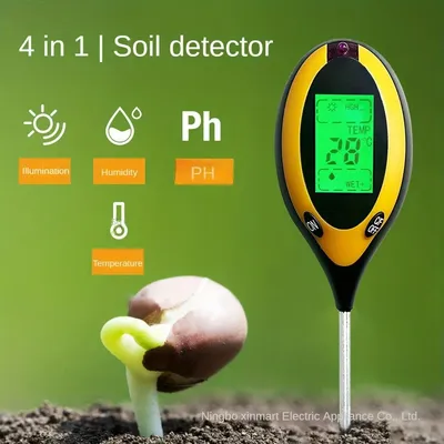 New Soil pH Meter 3 in 1/4 in 1 PH Light Moisture Acidity Tester Soil Tester Moisture Meter Plant Soil Tester Kit for Flowers