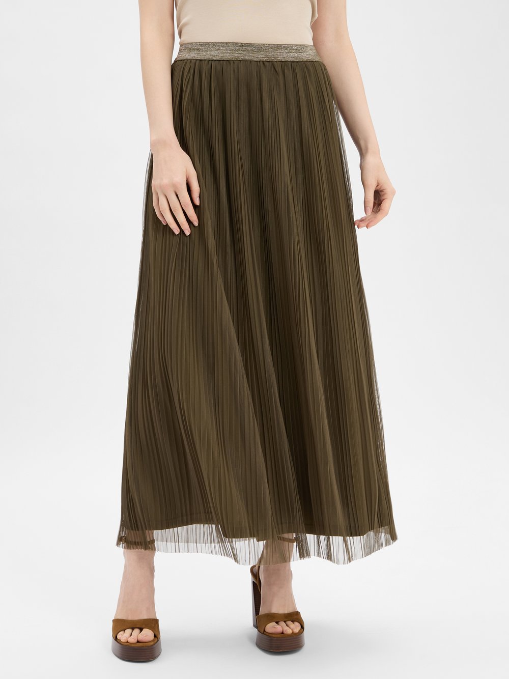 Nümph Plisseerock Damen oliv, 36 Image