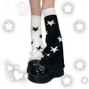 Combhasaki Damen Y2K Harajuku Strick-Beinlinge Herbst Winter Gothic Ästhetisches Sternmuster Superweiche Stiefel Schuhe Manschettenbezüge