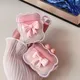 Custodia per auricolari con fiocco rosa onda 3D per Apple AirPods 4 Pro 3 2 1 Protezione antiurto con gancio per Airpods Pro 2 Custodia Airpods