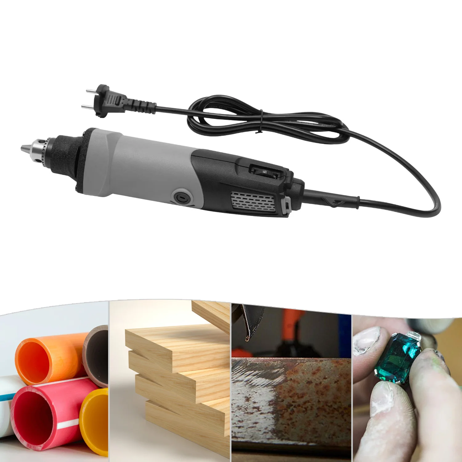 Elektrischer 400-W-Tischschleifer mit 6-Gang-Einstellungen, ideal zum Schleifen, Schleifen und Polieren Image