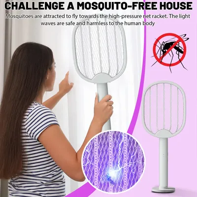 Rechargeable Folding Mosquito Swatter 2-in-1 Fully Automatic Mosquito Trap And Repellents Device Outdoor Protable Bug Zappers