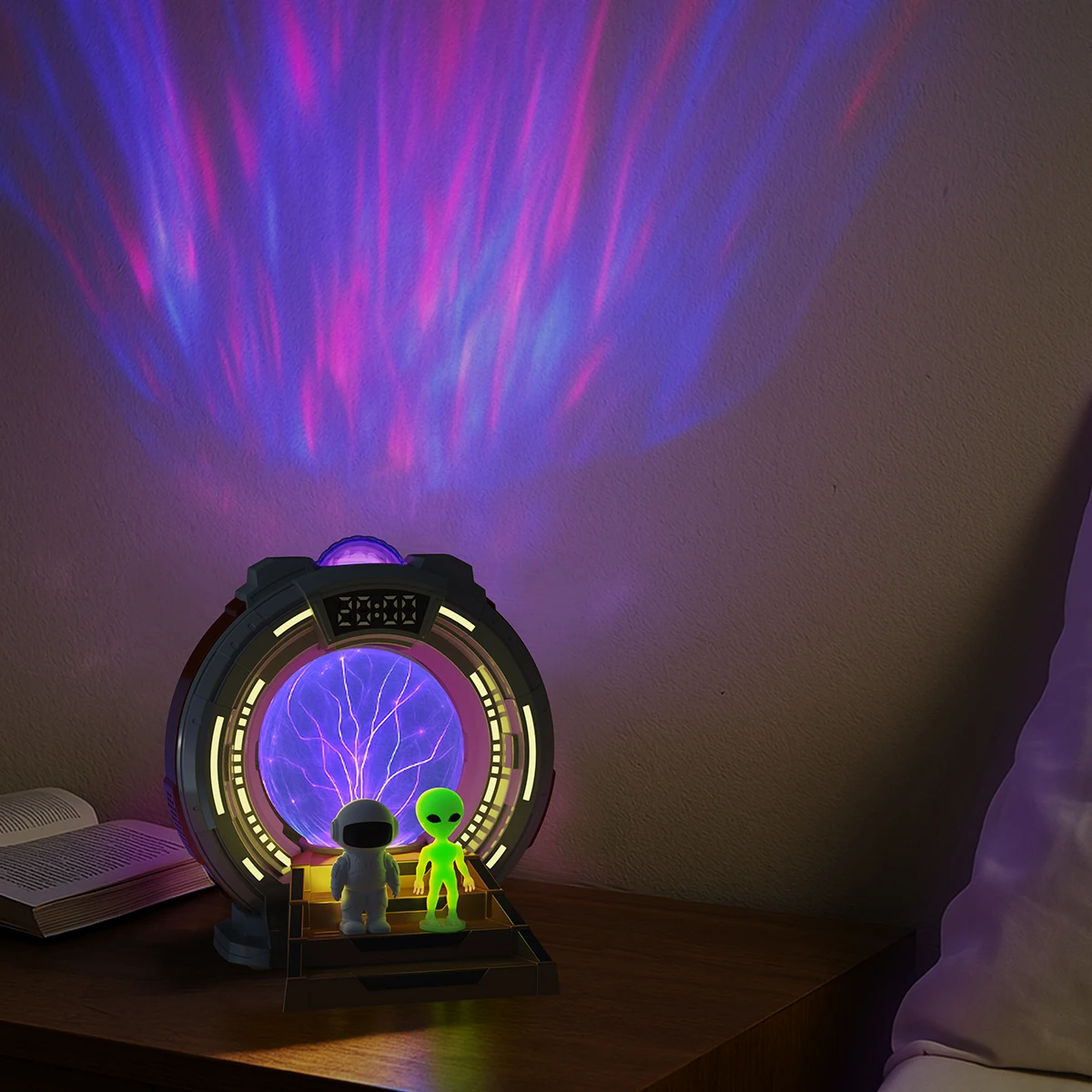 Stargate Projektor Licht Ion Ball LED Atmosphäre Lampe mit weißem Rauschen, Timer, Bluetooth Lautsprecher für Weihnachten Sci-Fi Zimmer Dekor Image