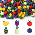 5/10/20 Pz 3D Perline di Silicone Frutta Avocado Mirtilli Uva Perline Focale Per La Penna di Perline Che Fanno Gioielli Portachiavi FAI DA TE decorazione