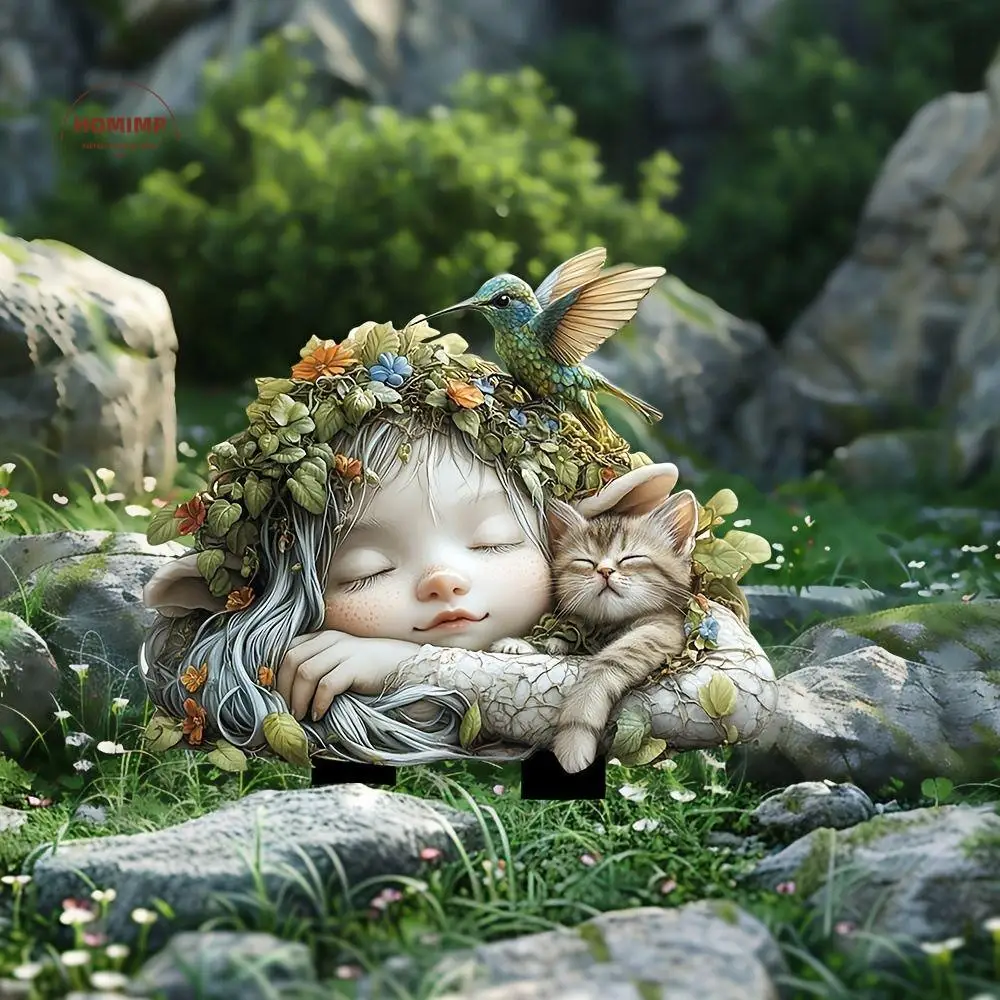 Sculpture d'art de jardin féerique en acrylique, bouchons de sol de jardin créatifs et mignons, Mini Figurine féerique artificielle multifonctionnelle pour cour