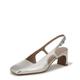 Naturalizer Womens Carmen Heeled Slingback Pumps Silver Sand UK 4 Wide Fit