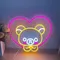 Bear Neon Sign Anime Cartoon Led Lights Home Wall Art Decor for Kids Girls Teens Bedroom Gaming Room Bar Beer Club Signs Neon