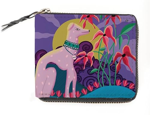 Kalankit Wallet for Women Stylish | Card Holder Wallet, Zip Wallet for Women | Small Wallet for Girls, Printed Purse | Small Bi-Fold Purse for Girls, Square Wallet for Women | Vegan Leather, Purple