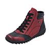 Schnürboots REMONTE, Damen, Gr. 41, rot (dunkelrot, schwarz), Leder, Lederimitat, kontrastfarbene Details, casual, Schuhe, Winterboots, Stiefelette, Boots mit wasserabweisender TEX-Membran