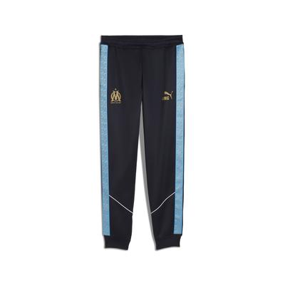 Sporthose PUMA "Olympique de Marseille KING Anthem Hose Herren", Herren, Gr. XS, Normalgrößen, new navy luminous blau, Obermaterial: 63% Polyester, 37% Baumwolle; Taschenfutter: 100% Polyester; Rippe: 7% Elasthan, 93% Polyester; Besatz: 100%...